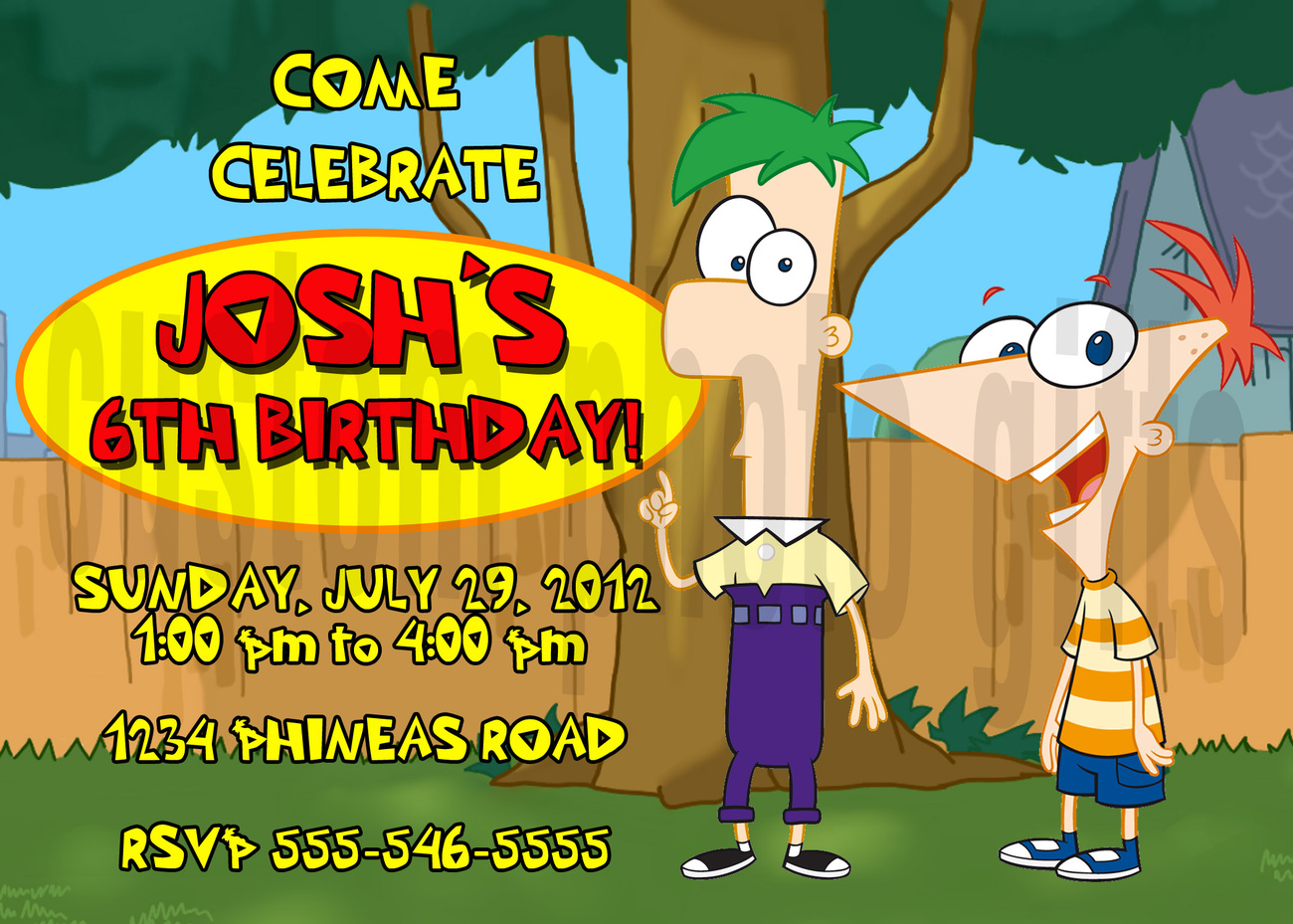 Phineas And Ferb Birthday Invitations Printables 8