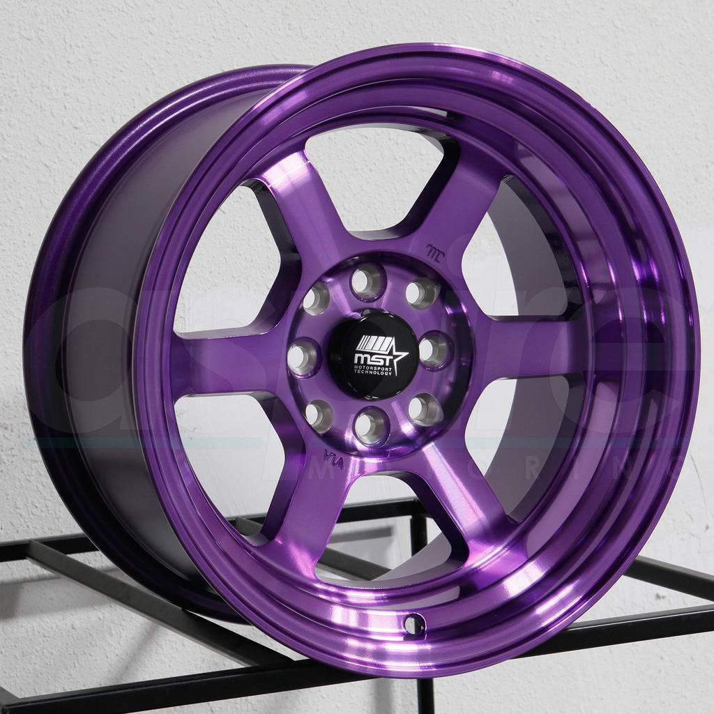 One 15x8 MST Time Attack 4x100/4x114.3 0 Cosmic Purple Wheels Rims - Wheels