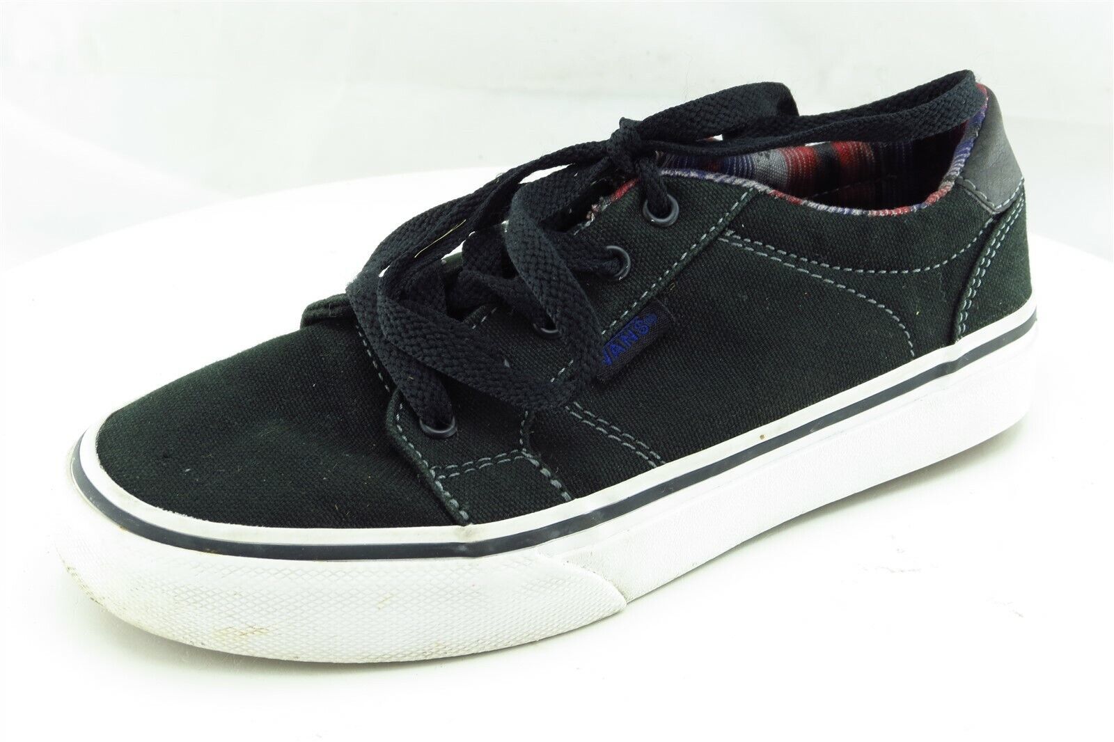 Primary image for VANS Youth Boys Shoes Sz 2 M Black Fabric Skateboarding