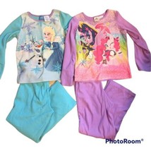 Girl's Pajama Set Bundle - 2 Sets Total- Disney Frozen Olaf Elsa & My Little... - $15.83