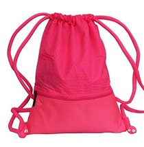 Foldable Basketball Backpack Drawstring Bag Swimming Bag Gym Bag, Pink - $27.86