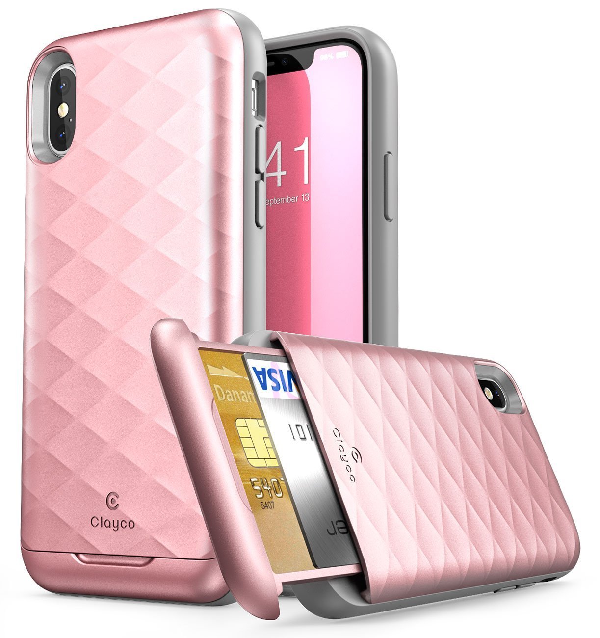iPhone X Clayco [Argos Series] Premium Hybrid Protective Wallet Case