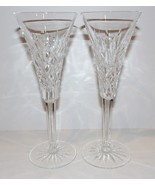 STUNNING VINTAGE PAIR OF WATERFORD CRYSTAL ASHBOURNE 8 1/2&quot; CHAMPAGNE FL... - $222.74