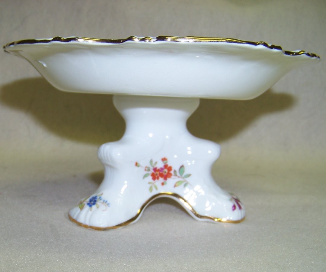 Hammersley bone china footed candy dish roses Collectibles