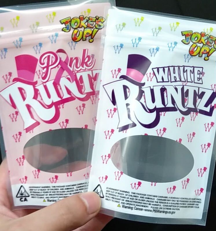 (5)PINK RUNTZ BAG (5) WHITE RUNTZ BAGS NO STICKER x 10 Gift Bags