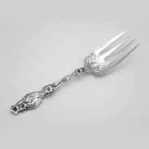 Lily Cold Meat Fork Whiting Sterling Silver 1902 Mono E - $336.60