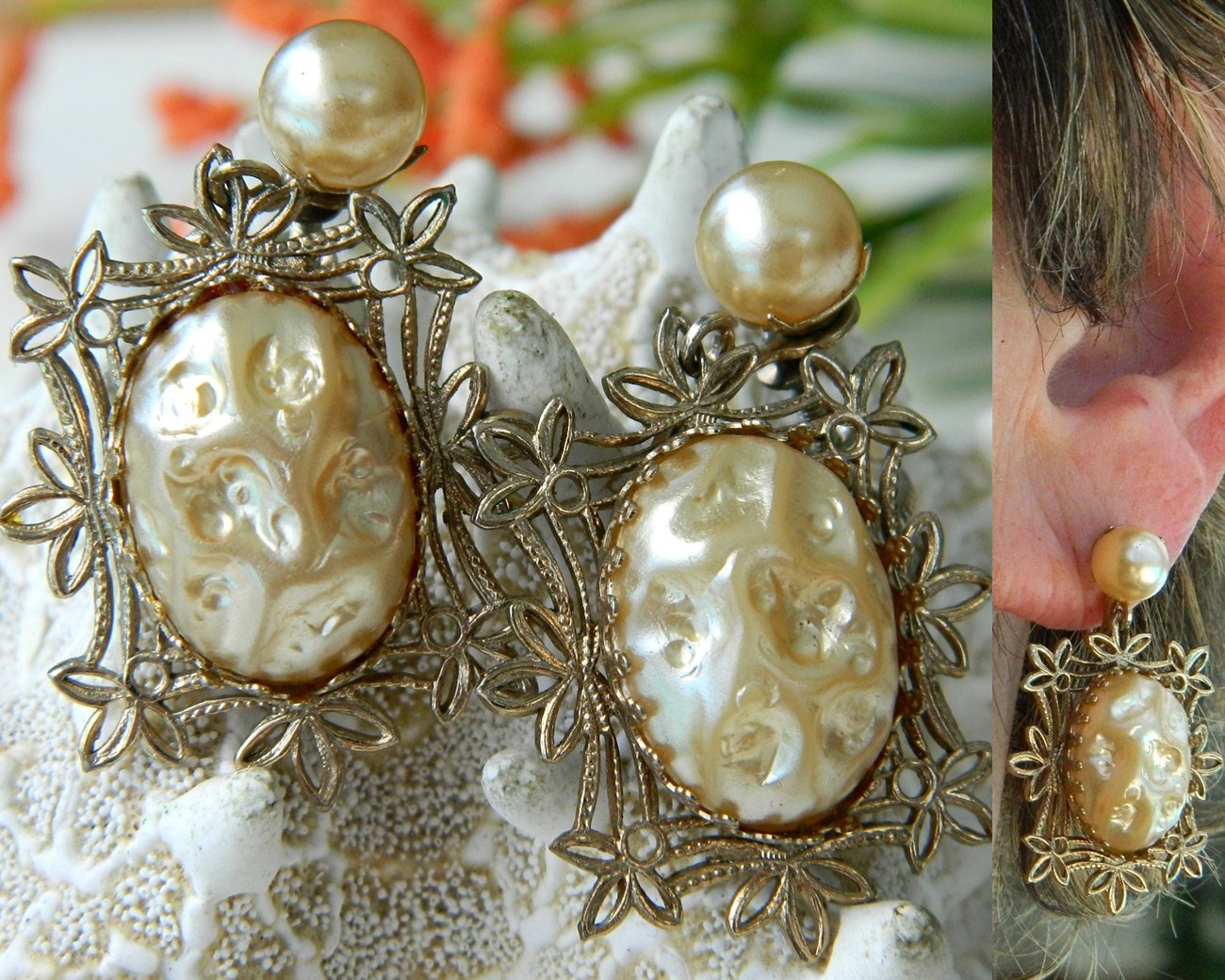 faux baroque pearl earrings