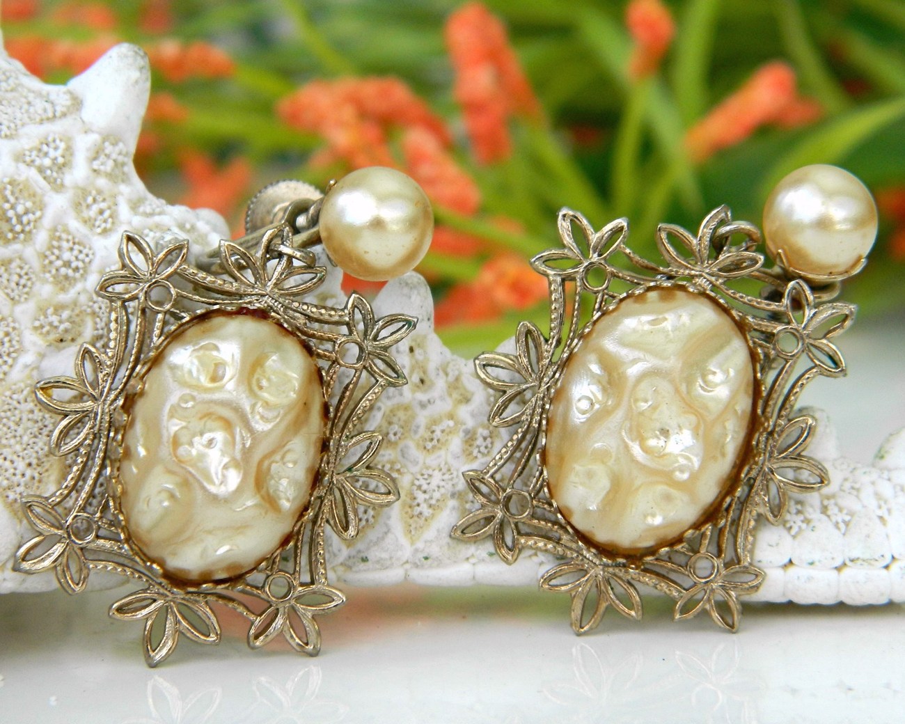 faux baroque pearl earrings