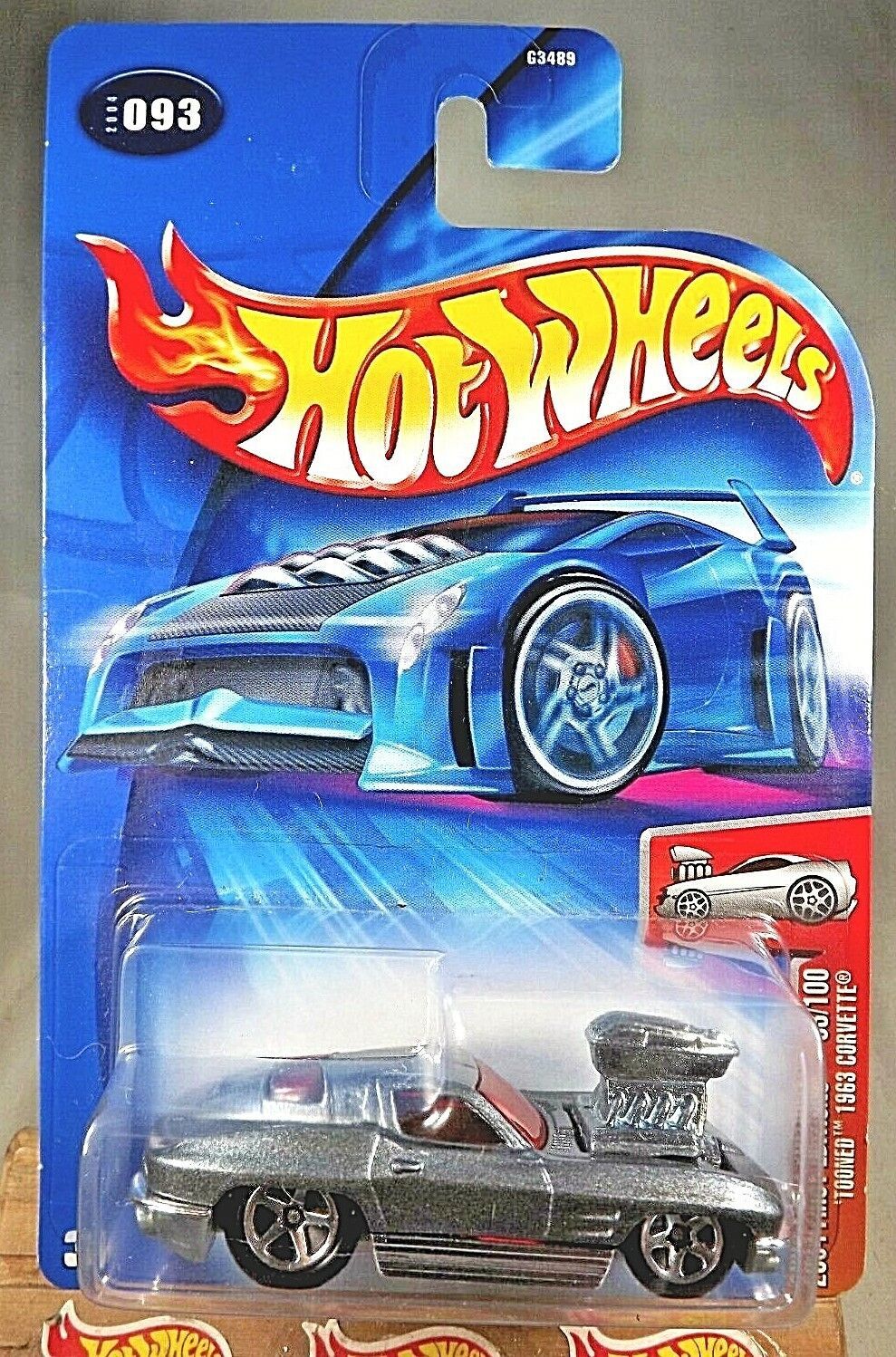 2004 Hot Wheels #93 First Editions 93/100 TOONED 1963 CORVETTE Gray w/Chrome 5Sp