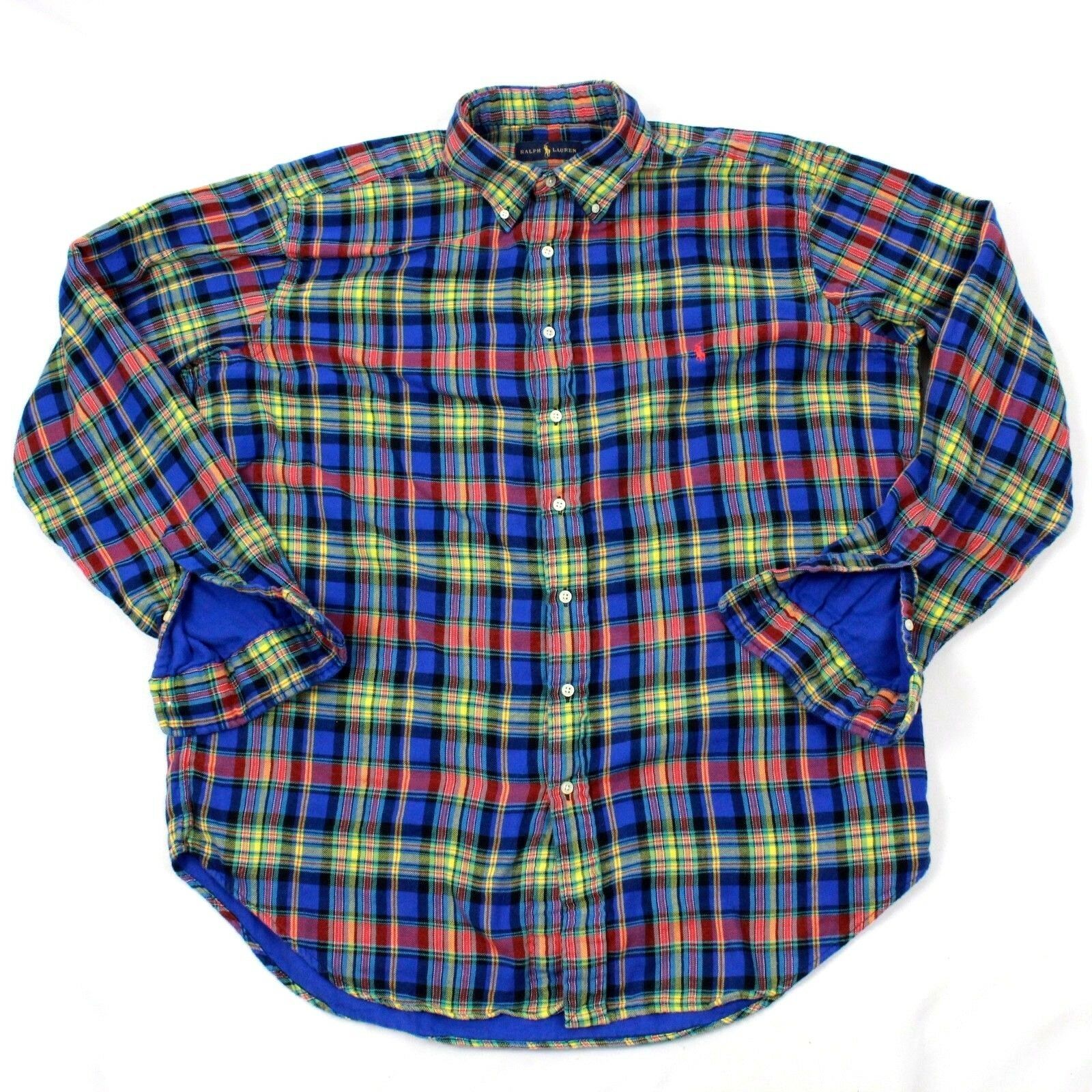 VINTAGE Polo Ralph Lauren Flannel Shirt Men's Extra Large Tall XLT ...