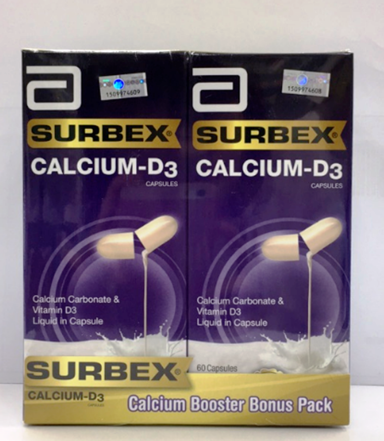 Abbott Surbex Calcium-D3 2 X 60’S EXPRESS SHIPPING WORLDWIDE