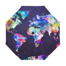 Color World Map Anti-UV Auto Open&amp;Close Windproof Collapsible Folding Um... - $33.99