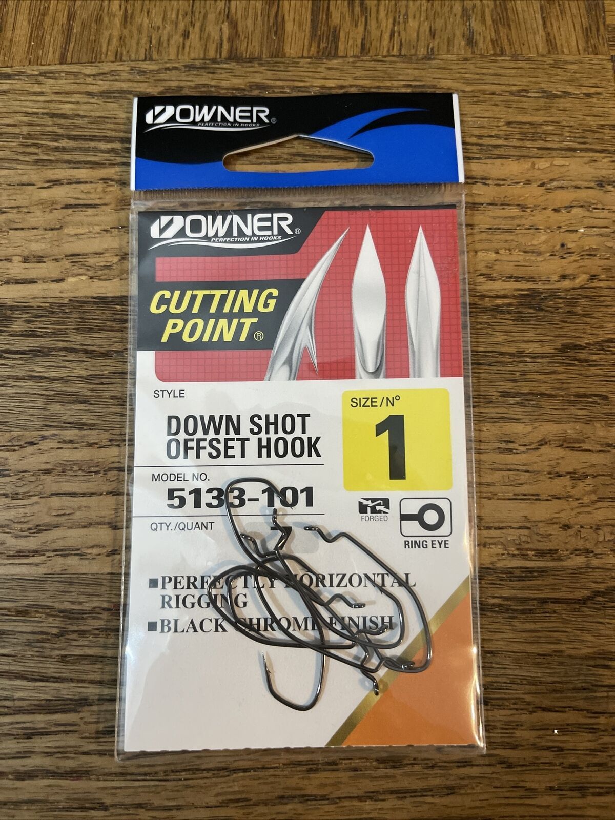 Owner cutting point down shot offset hook size 1