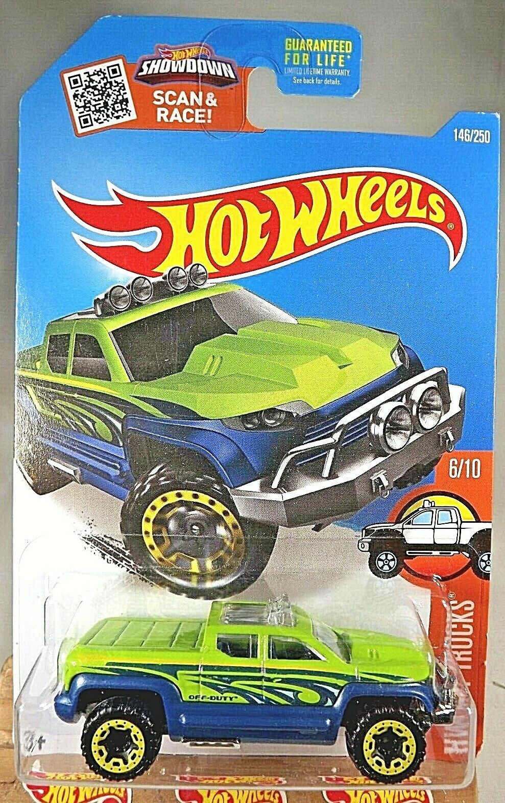 2016 Hot Wheels #146 HW Hot Trucks 6/10 OFF-DUTY Green/Blue Variant ...