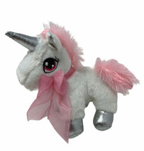 Dan Dee Collectors Choice Plush Unicorn Pink & White Stuffed Animal Sewn Eyes 7" - $8.90