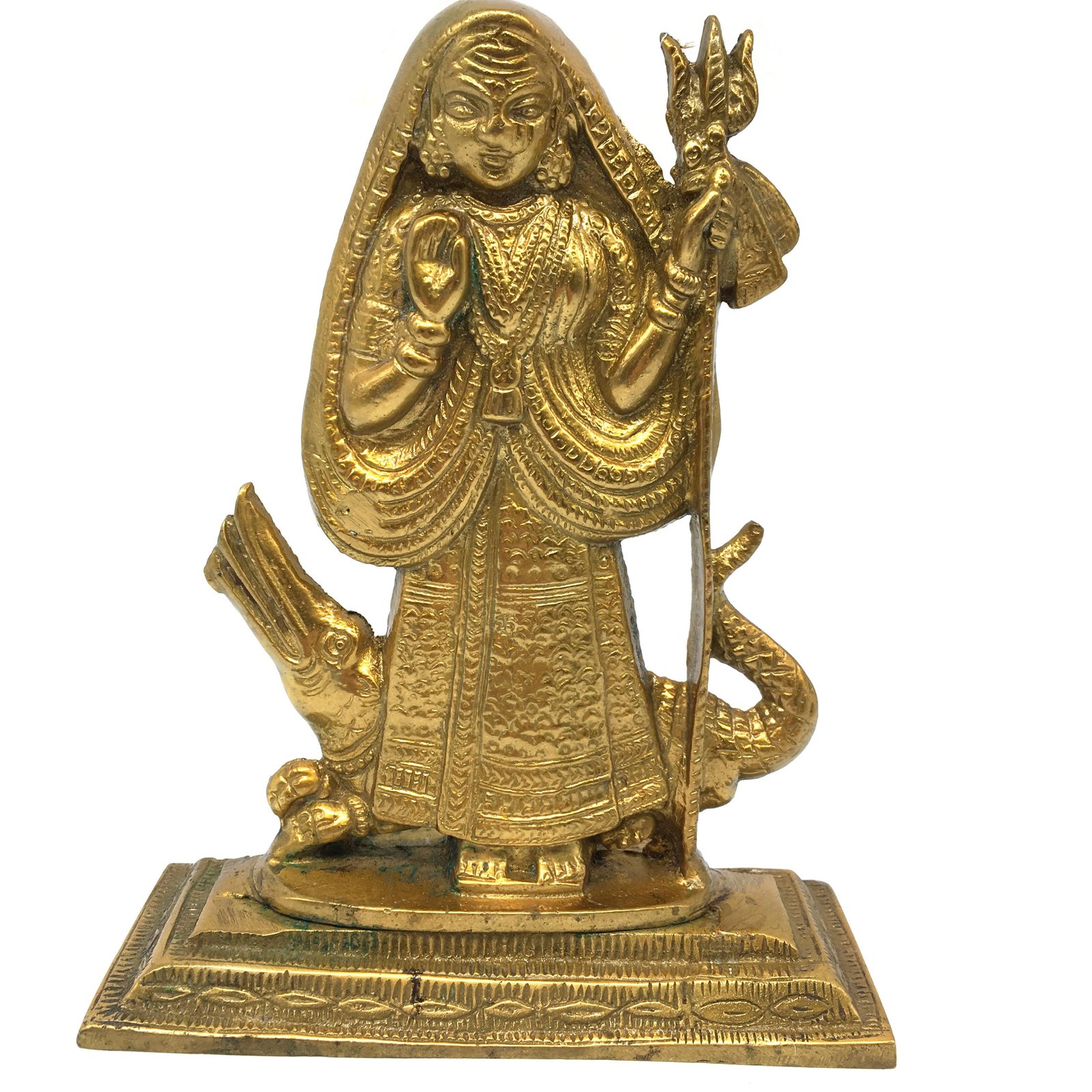 India Adi Guru Shankaracharya Shankara W/ Crocodile Brass Statue Murti ...