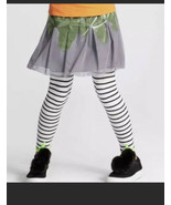 Girls Cat &amp; Jack Ebony Stripe with Slime Halloween Leggings Size Medium - $6.99