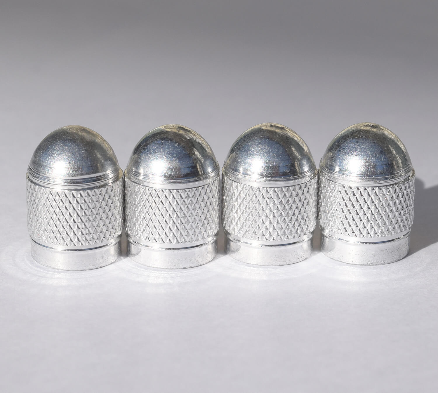 Silver Tire Valve Stem Caps for Auto or Bike Bullet Style Universal