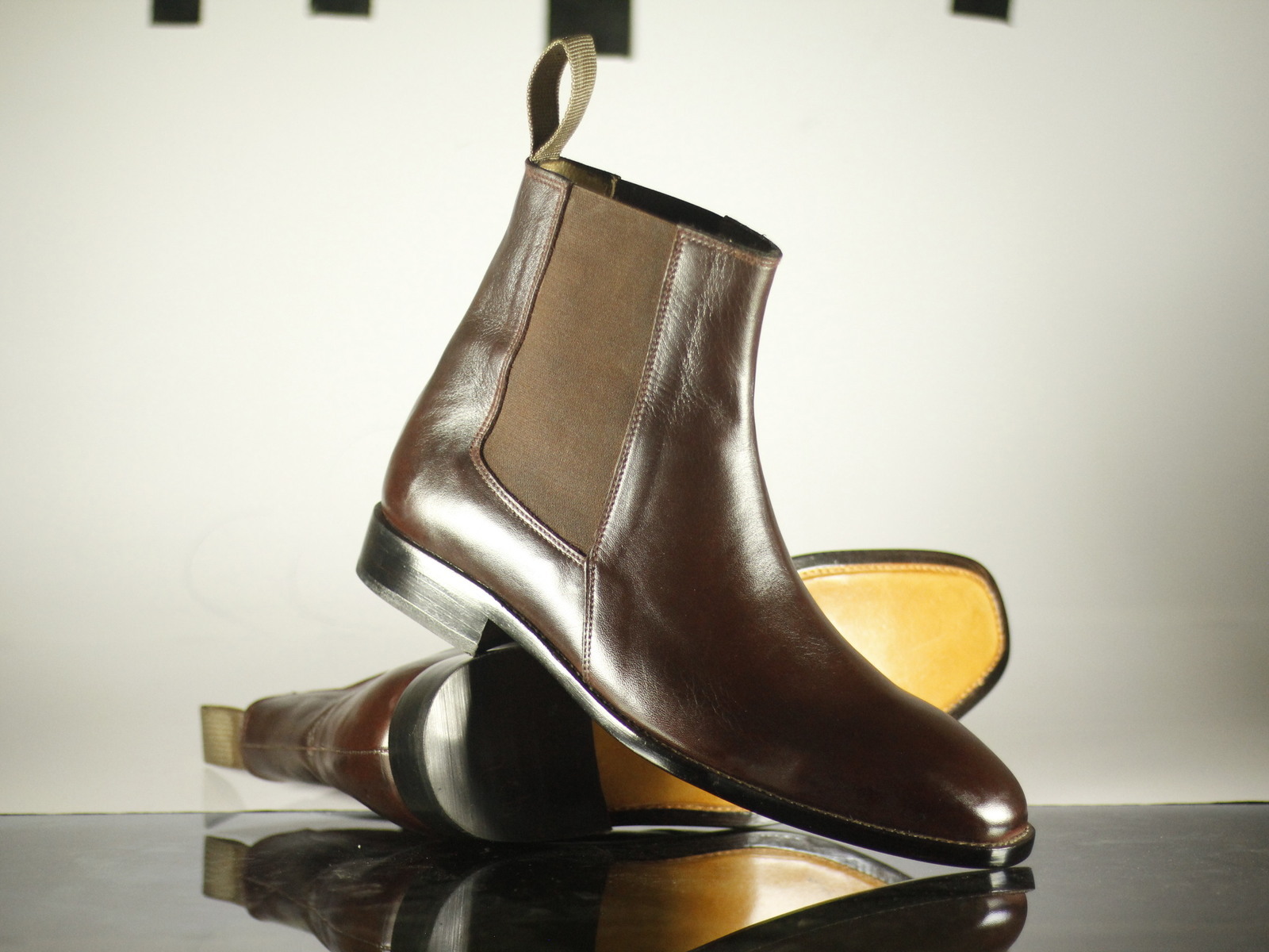 Handmade Men's Brown Leather Chelsea Ankle Boots, Men Designer Fashion Boots