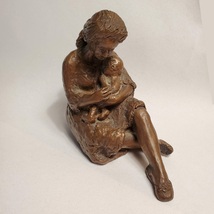 Mother and Child Bronze Sculpture, 1975 by Silvana DeMichelis, Statue Figurine