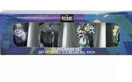 Disney Villains Maleficent Witch Ursula Glassware Set 4 Shot Glass New - $19.96