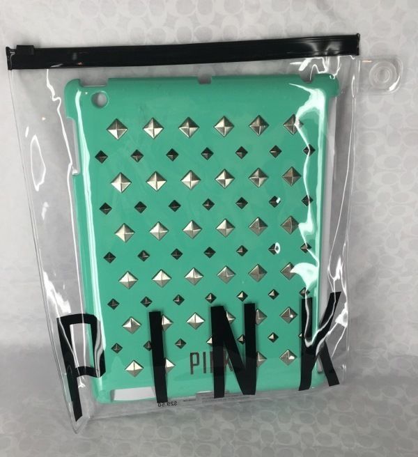 Primary image for NEW Victoria's Secret PINK Studded iPad 3 Hard Cover Case Teal / Mint Green