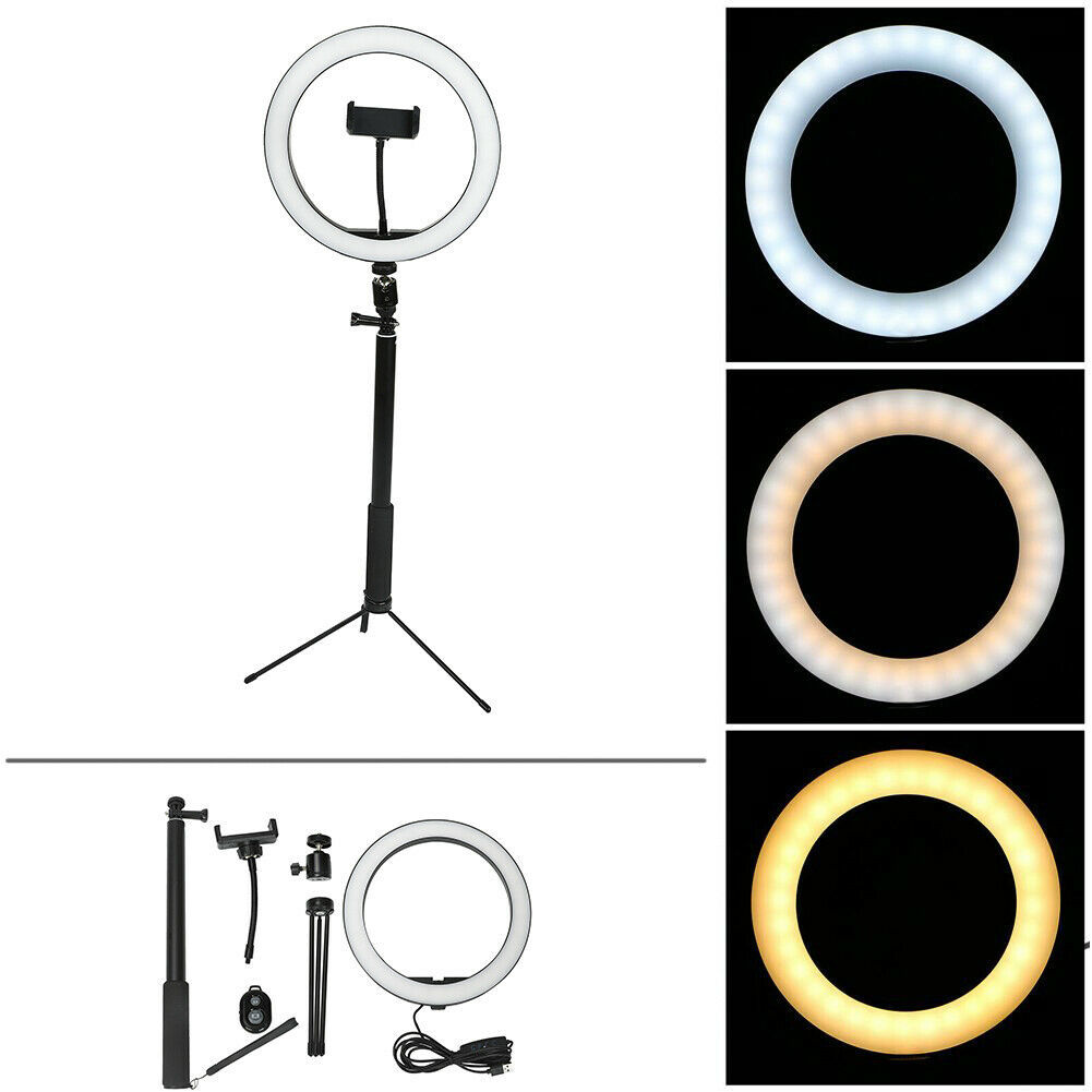 10 LED Selfie Ring Light with Tripod Phone Holder Stand For Makeup Live Stream