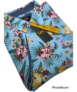 Lee Men's S/S Floral Theme Print Sport Shirt w/Pocket Blue Size L NWT MSRP $50 - $32.71