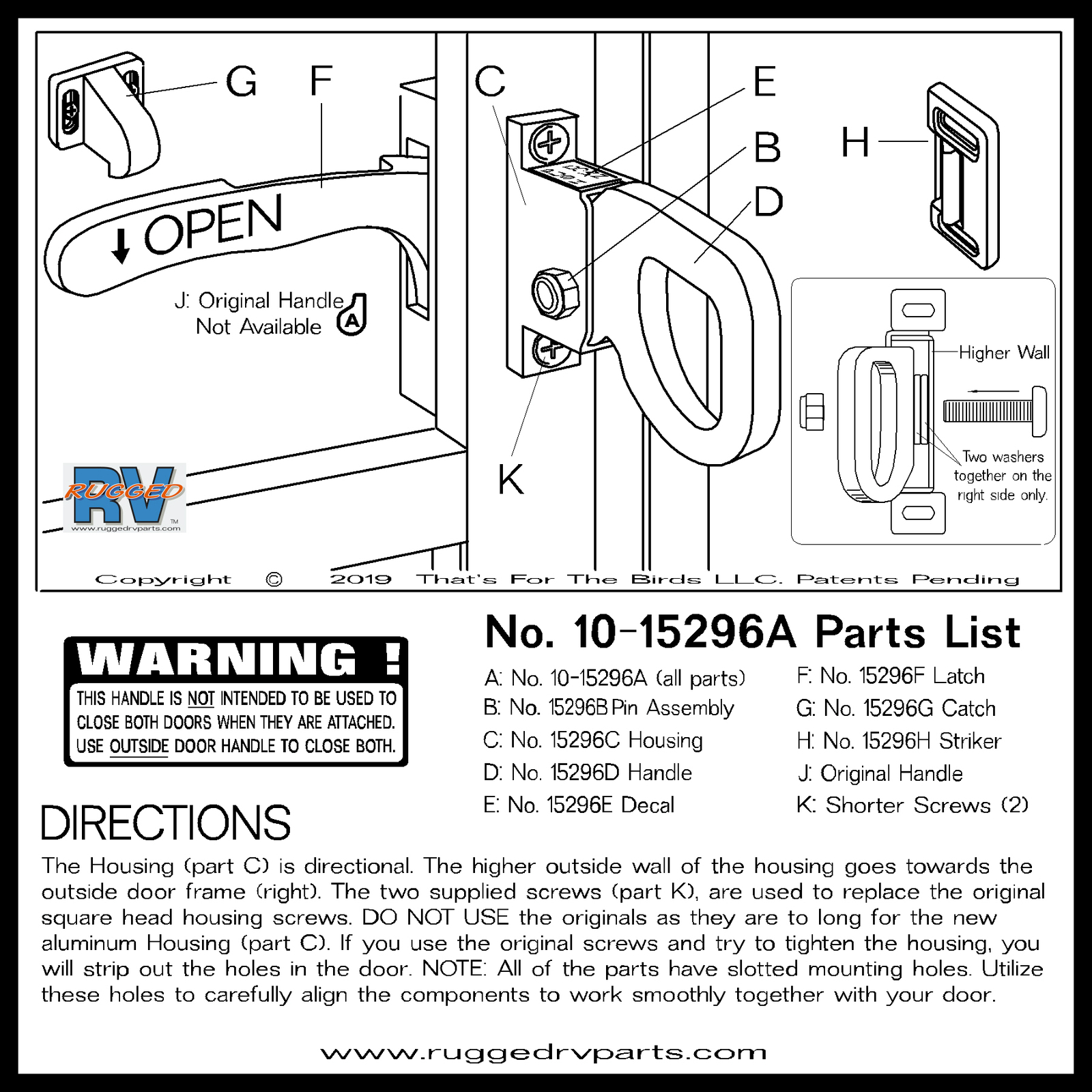 Atwood Style Forest River Screen door latch upgrade. Atwood part no. 10