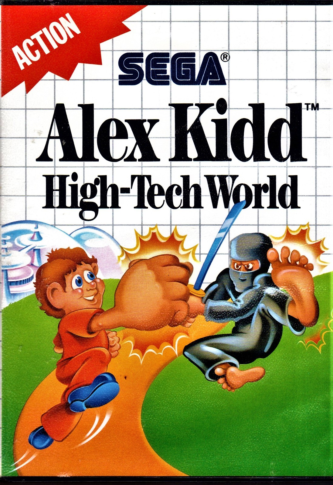 Jeu Alex Kidd High Tech World Sur Sega Master System (PAL) – Complet Avec Boîte Et Notice, 1989