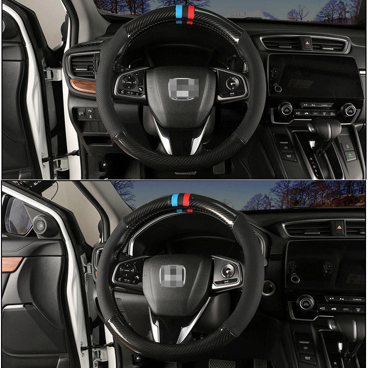 For Chevrolet Equinox Steering Wheel Cover 15"38cm Black Carbon Fiber