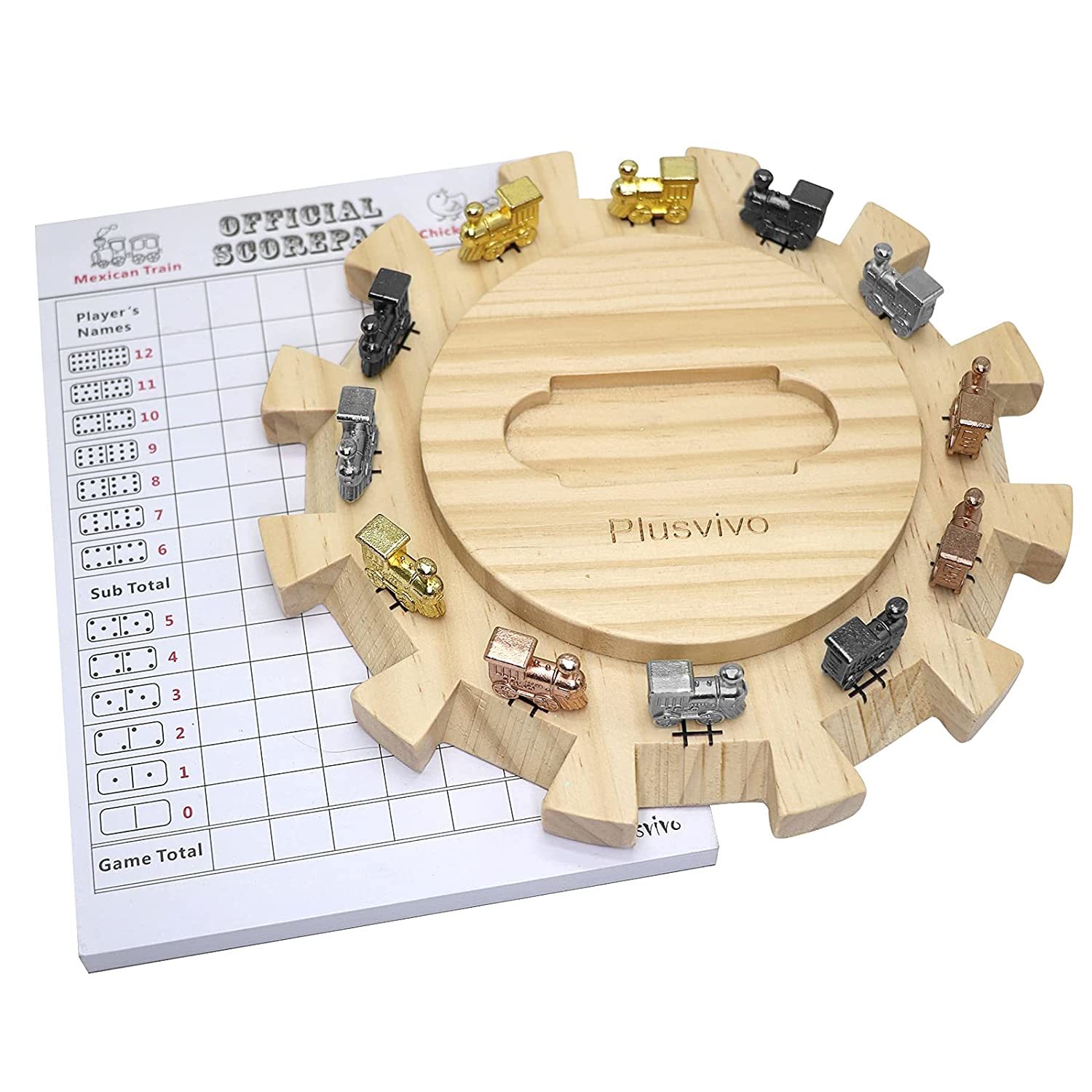 Primary image for Mexican Train Dominoes Accessory Set-Including A 7.89-Inch Wooden Domi