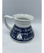 Vintage Nautical Mug Sailboat Coffee Mug Sailing Enesco 1984 Blue White ... - $19.79