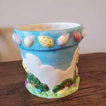 M&M Easter Planter, Ceramic Pot with M and M's on Easter Egg Hunt, 5" image 6
