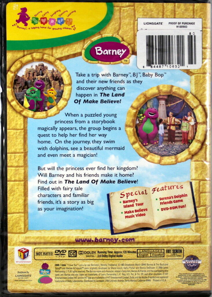 Barney - The Land of Make Believe NEW DVD Educational Fun Baby Bop, BJ ...