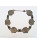 Nine West metal art deco style chain belt floral geometric patterns 40 i... - $19.99