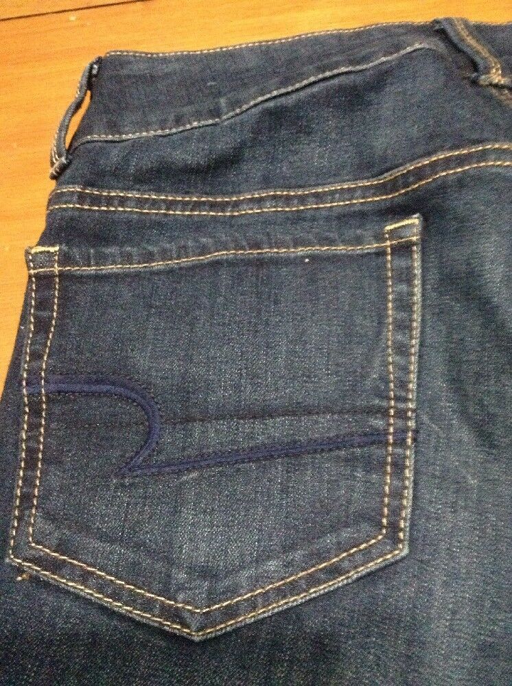 Women/'s American Eagle Size 8 Reg 77 Straight Stretch Blue Jeans Regular