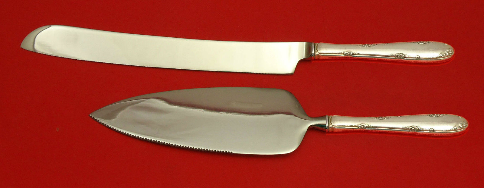 SILVER PLUMES BY TOWLE STERLING SILVER CHEESE SERVER SERVING SET 2PC HHWS CUSTOM
