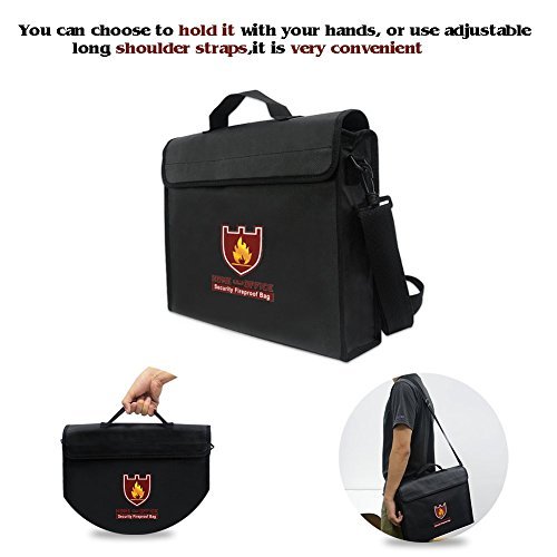 File Holder Document Safe Bag,Fireproof Safe Portfolio Briefcase with
