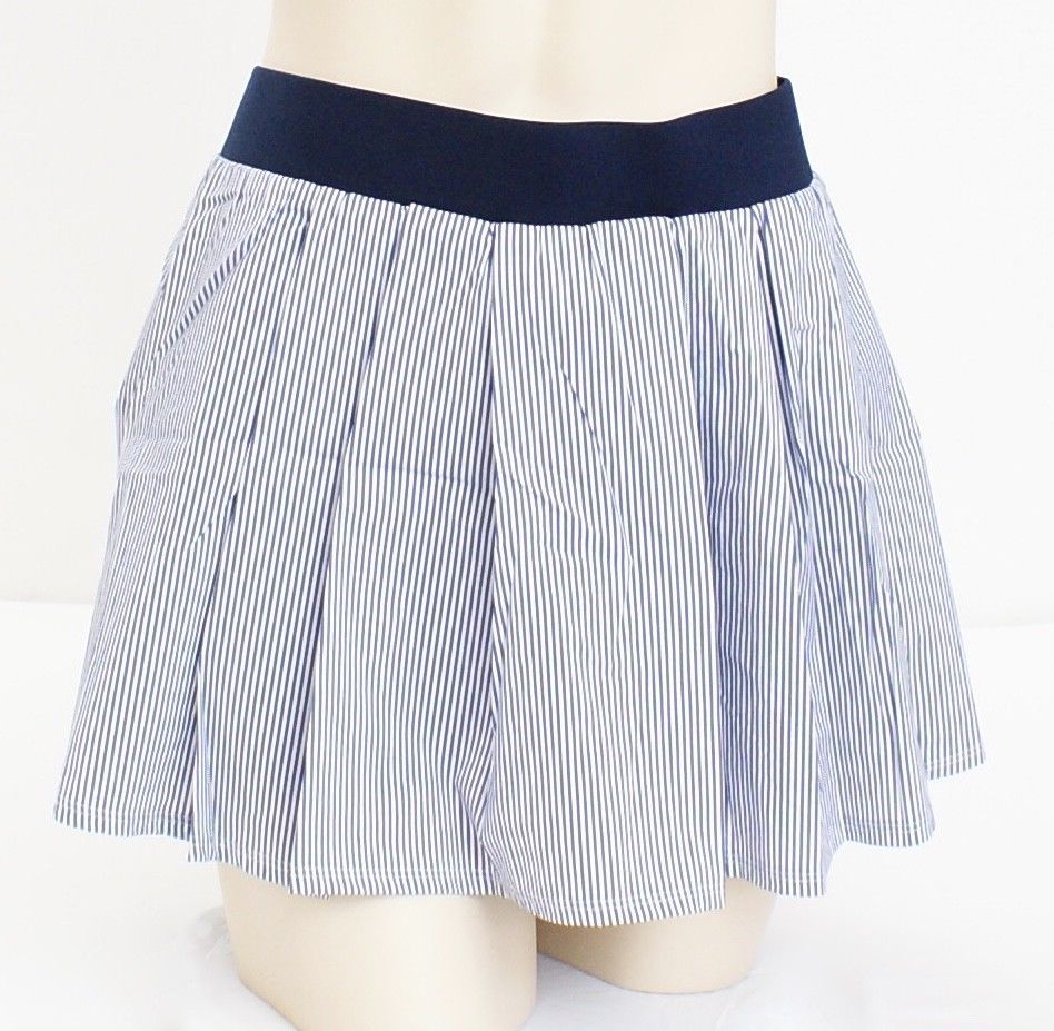 Fila Blue And White Stripe Pleated Skort Skirt With Shorts Womens Large