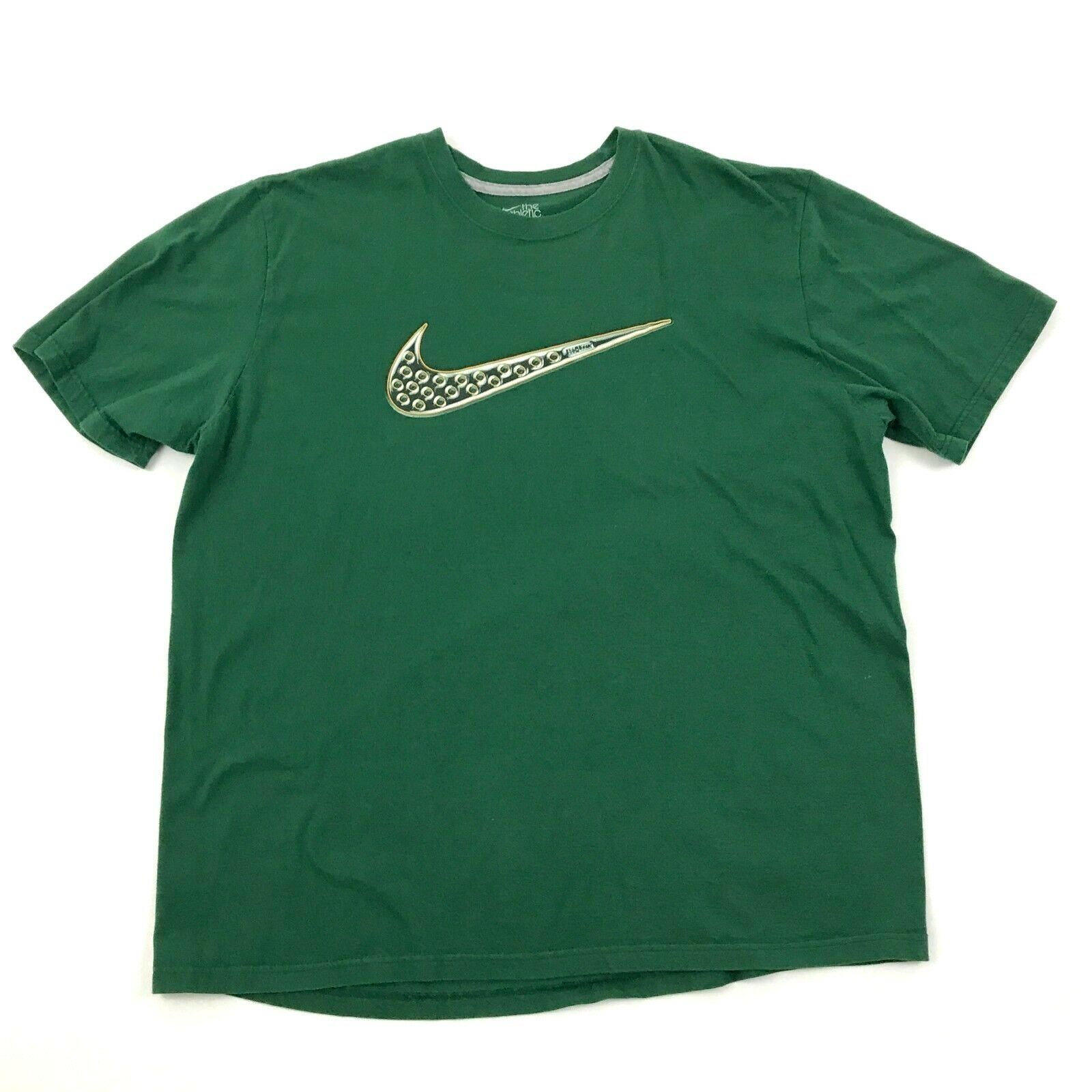 Nike Logo Shirt Adult XXL 2XL Athletic Dept Tee Green Short Sleeve ...