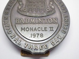 Vintage 1978 Monacle II Badminton Badge Medal Award International Trophy Prize image 2