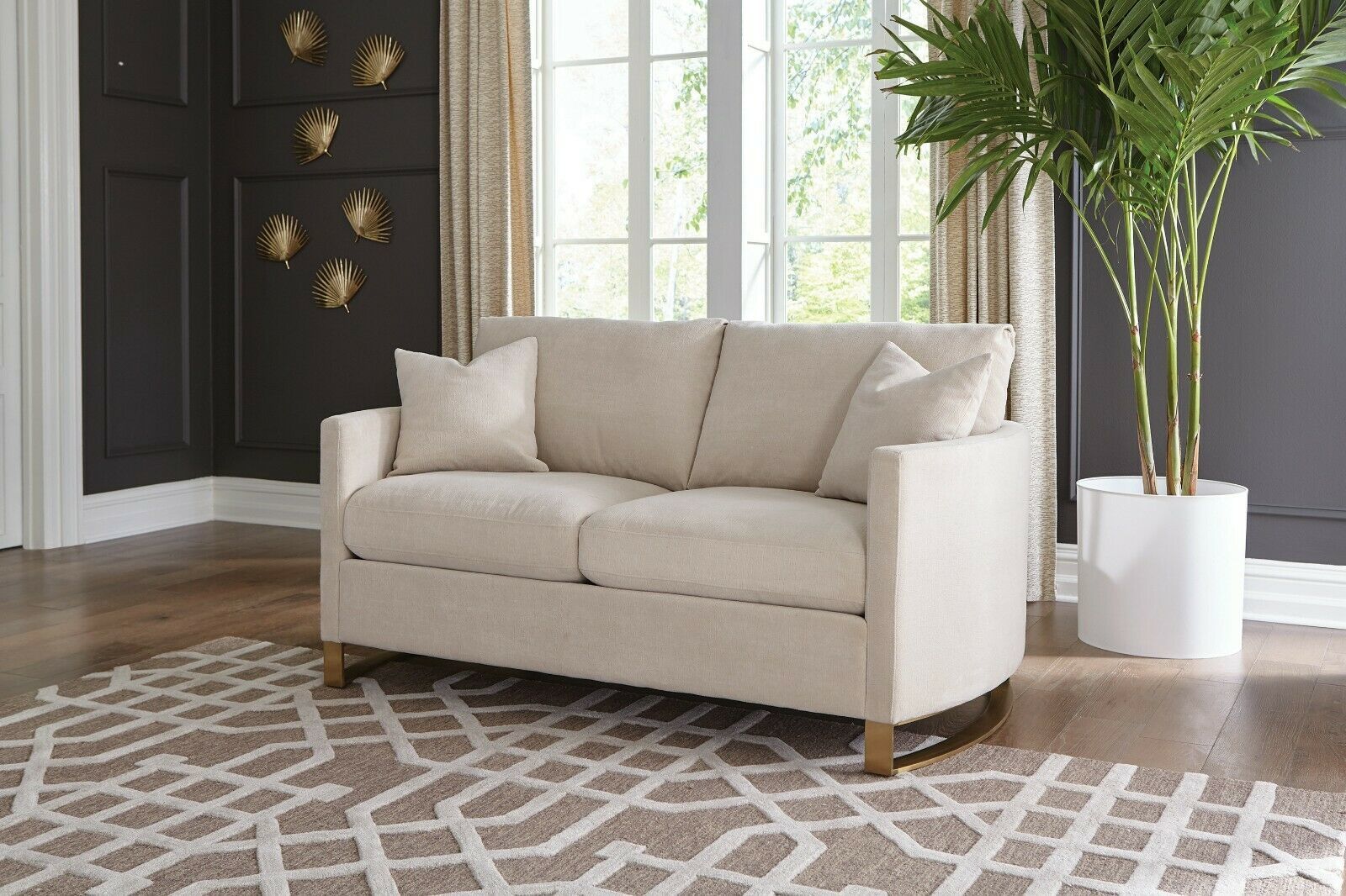 Modern Plush 3Piece Living Room Set with Sofa Loveseat and Chair Beige