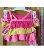 Wonder Kids Baby Clothes 12M Pink Yellow Ruffle Bikini Swimsuit Infant S... - $12.34