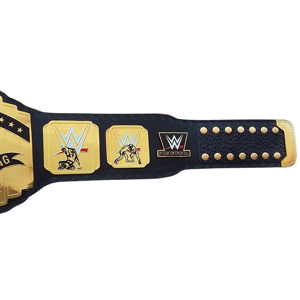 Wwe Black Intercontinental Championship Adult Size Metal Replica Belt