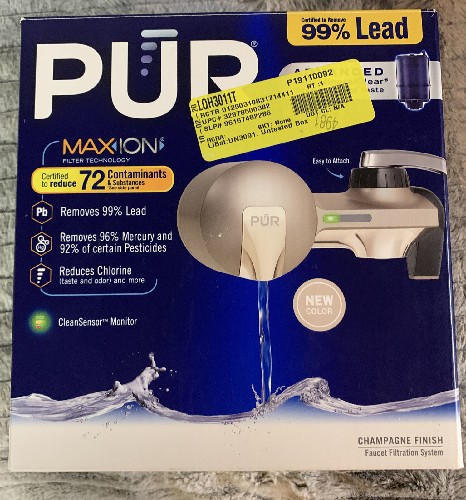 PUR Maxion Faucet Filtration System Champagne Finish PFM300V Used ...