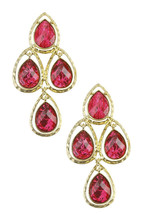 Amrita Singh Iridescent Ruby Resin Sagaponack Chandelier Earrings ERC 113 NWT  - $19.31