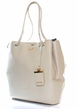 DKNY Donna Karan Sand Dollar Cream Leather Shoulder Bag Medium Handbag - $274.78