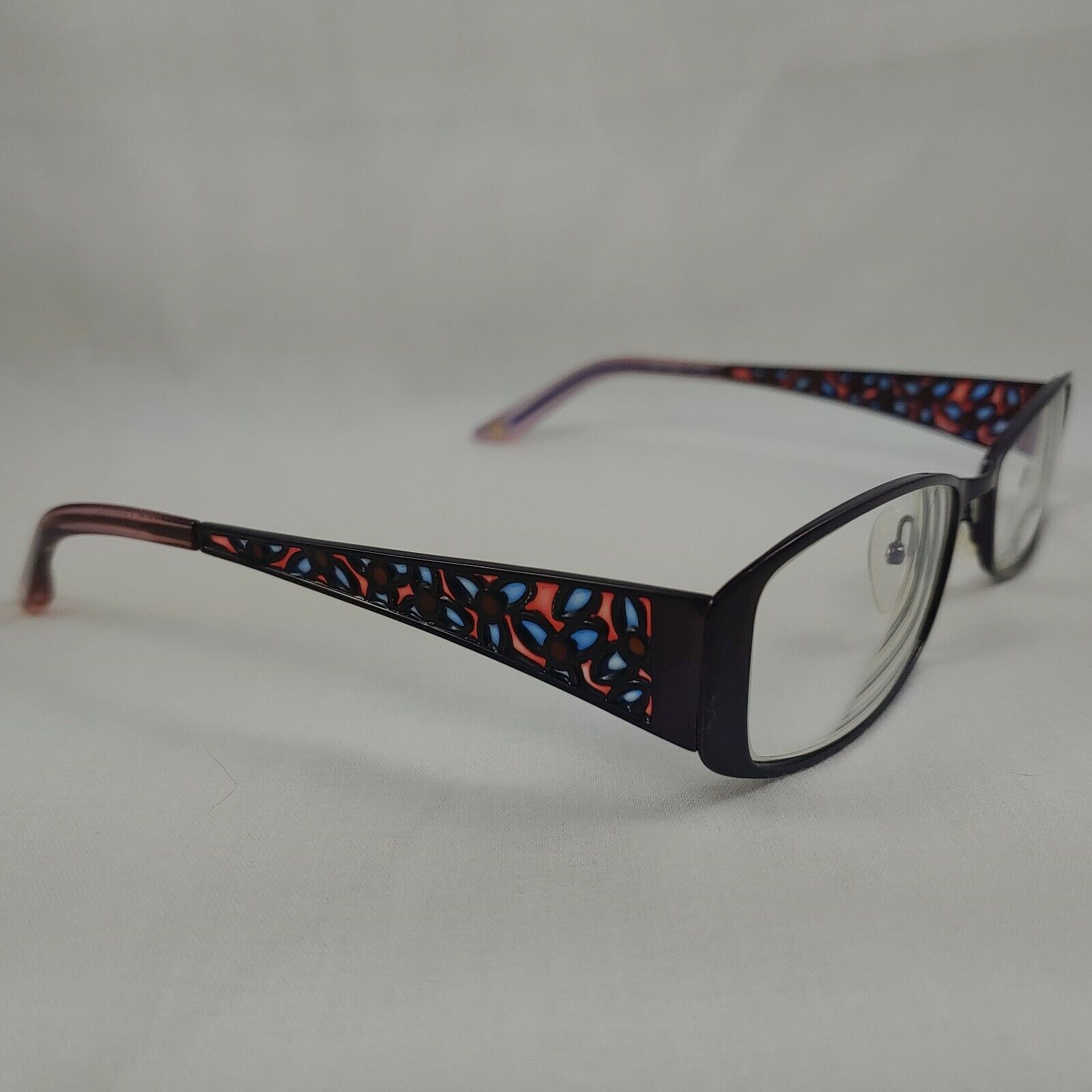 Valerie Spencer Rx Eyeglasses Stained Glass Metal Frames 9141 Plum Full Rim Oval Eyeglass Frames