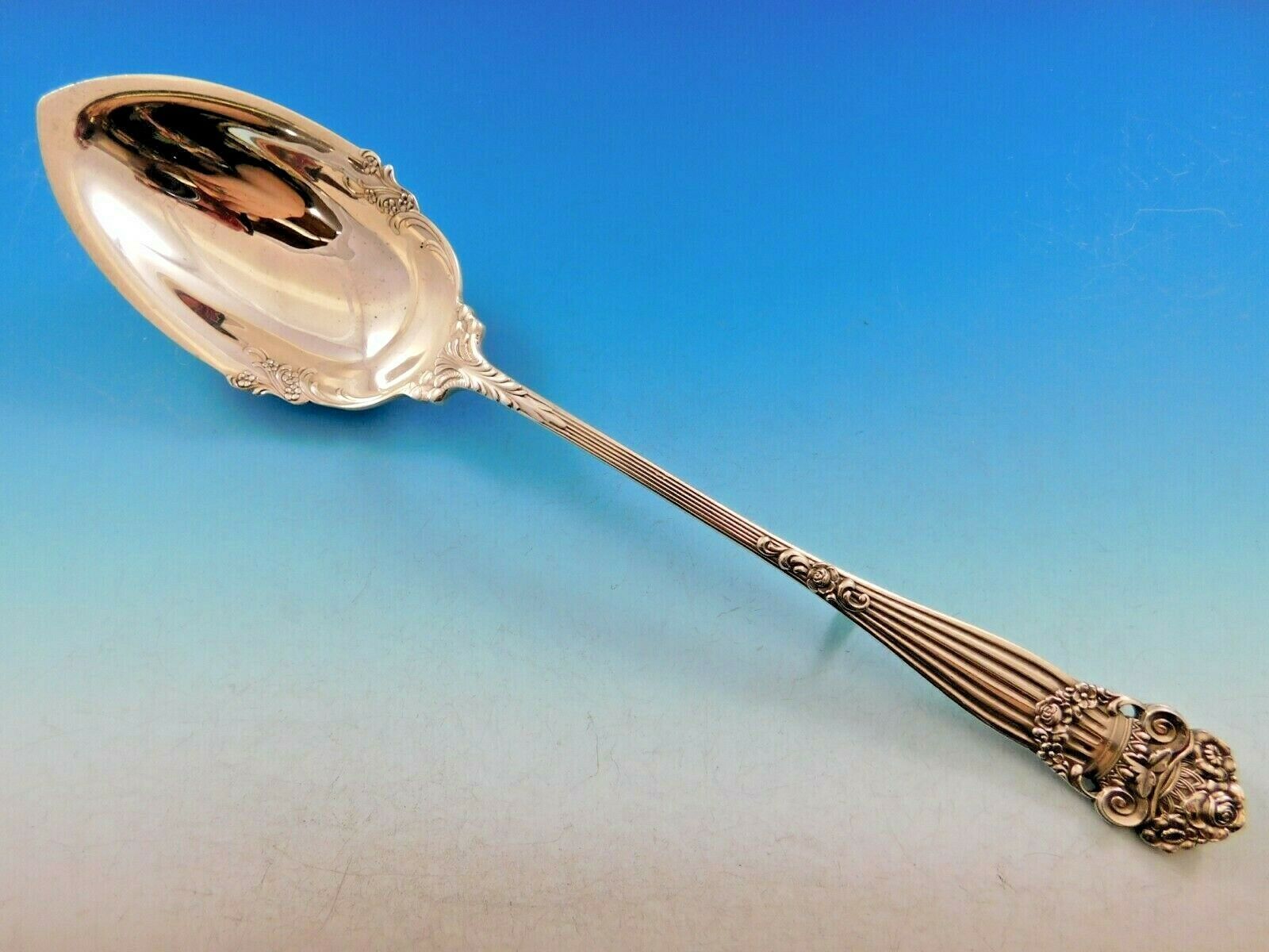 Primary image for Georgian by Towle Sterling Silver Stuffing Spoon w/ Flower and Button 11 7/8"